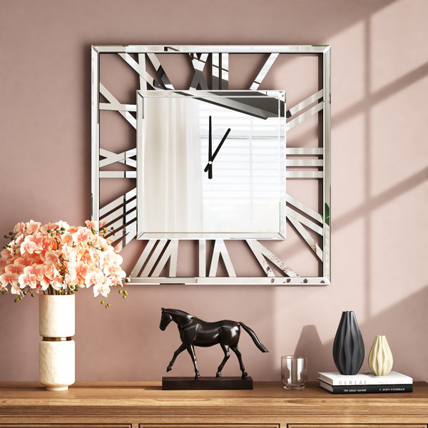 shyfoy 80 cm Large Glass Wall Clock & Reviews Wayfair.co.uk
